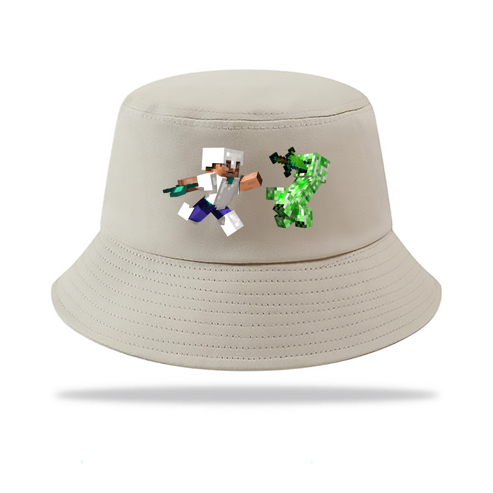 （画像用） マインクラフト ブロックの世界 Minecraft MC Block world アウトドア日除けバケットハット